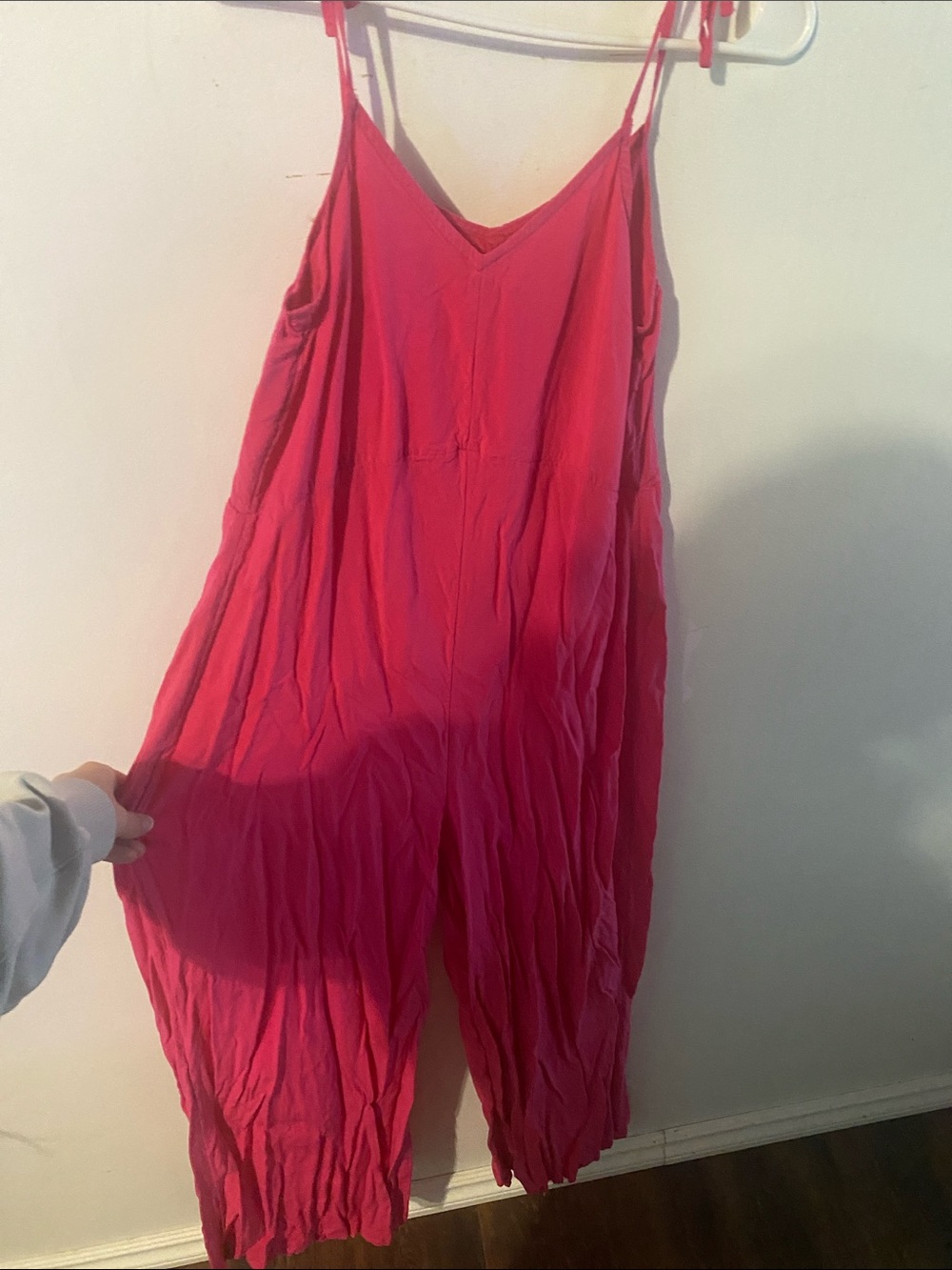 Bright Pink Spaghetti Strap Jumpsuit